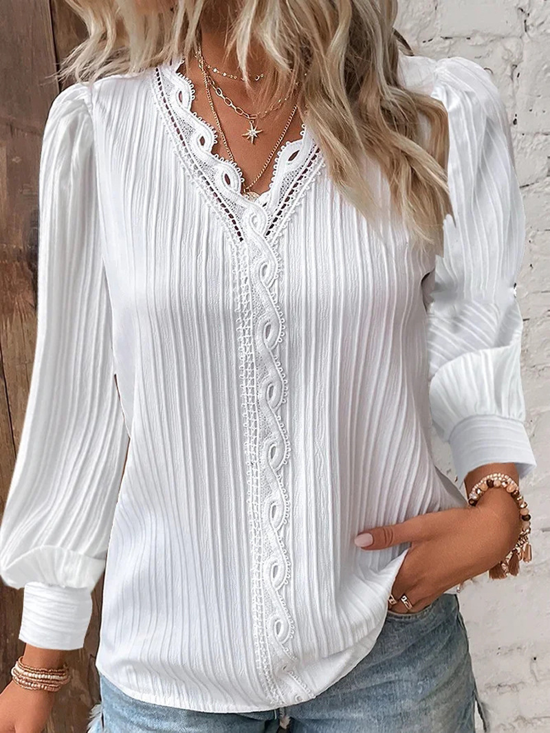 Blusas brancas femininas renda - Sewing V avaliação e preço