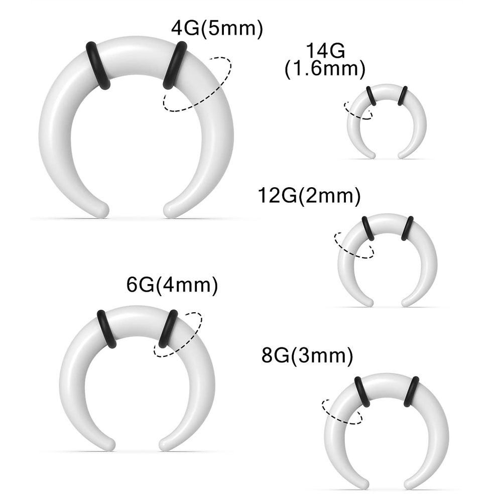 Anéis de septo grandes 14g 12g - Seam Gauge Metal avaliação e preço